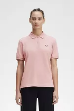 Fred Perry G6000 Women’s Shirt Dusty Rose Pink Black | ZXANO5218