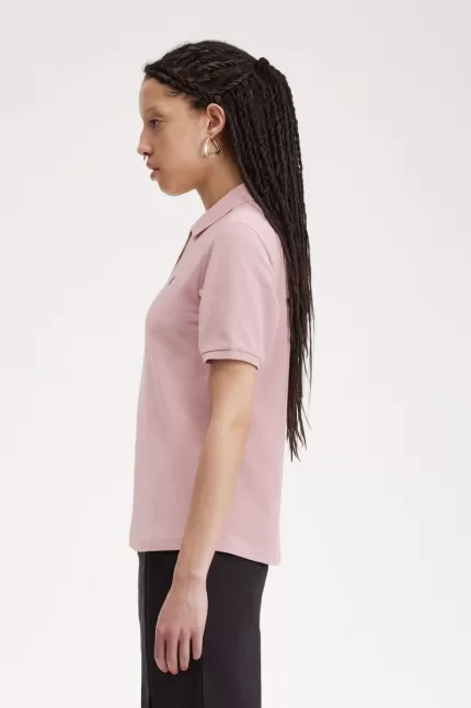 Fred Perry G6000 Women’s Shirt Dusty Rose Pink French Navy | LXMTU9285