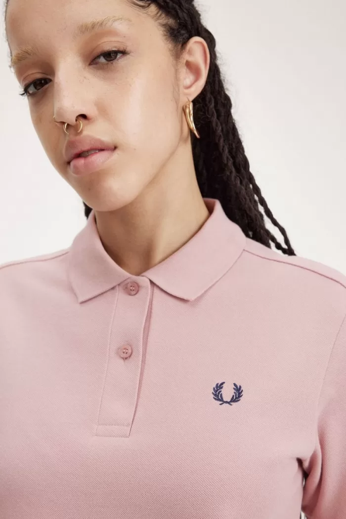 Fred Perry G6000 Women’s Shirt Dusty Rose Pink French Navy | LXMTU9285