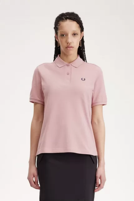 Fred Perry G6000 Women’s Shirt Dusty Rose Pink French Navy | LXMTU9285