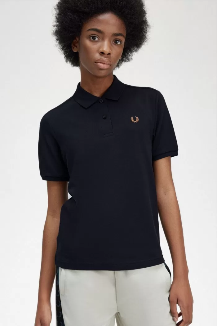 Fred Perry G6000 Women’s Shirt Navy Brown | ZQUAC1927