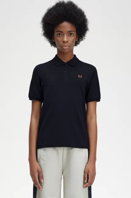 Fred Perry G6000 Women’s Shirt Navy Brown | ZQUAC1927