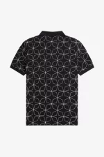 Fred Perry Geometric Men’s Polo Shirt Black | YACJW2075