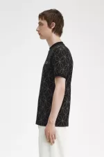 Fred Perry Geometric Men’s T-Shirt Black | BIYWV4371