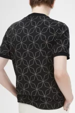 Fred Perry Geometric Men’s T-Shirt Black | BIYWV4371