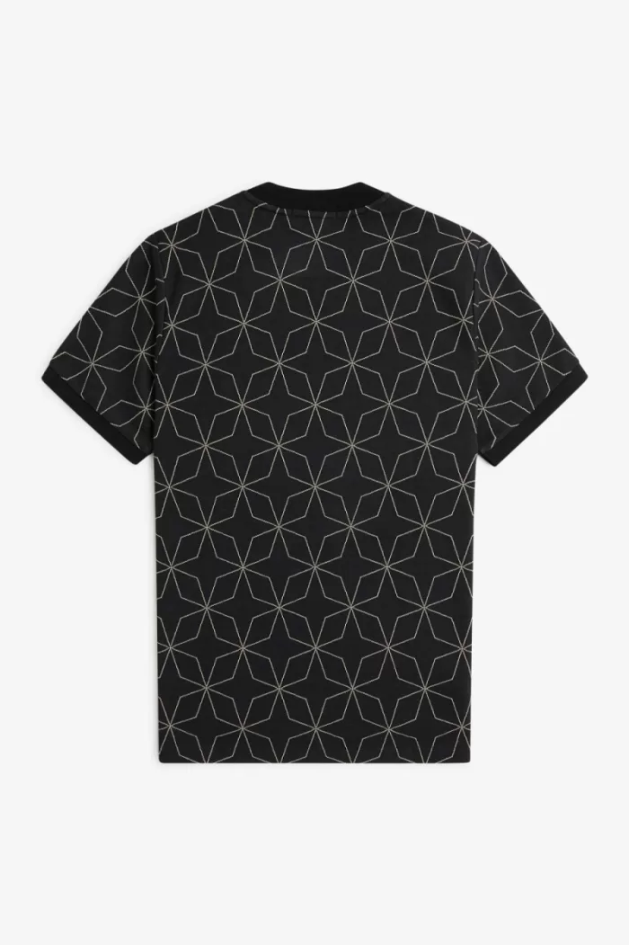 Fred Perry Geometric Men’s T-Shirt Black | BIYWV4371