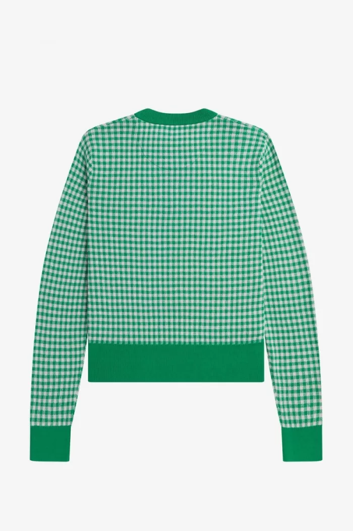 Fred Perry Gingham Women’s Jumper Green | TBKZG5376