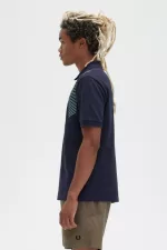 Fred Perry Glitch Stripe Men’s Polo Shirt Navy | KRNAV7410