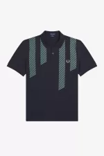 Fred Perry Glitch Stripe Men’s Polo Shirt Navy | KRNAV7410