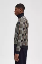 Fred Perry Glitch Tartan Men’s Track Jackets Field Green | NFOTQ0685