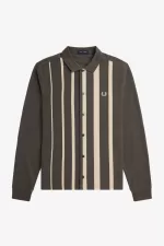 Fred Perry Gradient Stripe Long Sleeve Men’s Polo Shirt Field Green | HDTZP8621