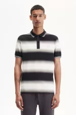 Fred Perry Gradient Stripe Men’s Polo Shirt Snow White | IRLAF3801