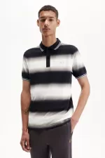 Fred Perry Gradient Stripe Men’s Polo Shirt Snow White | IRLAF3801