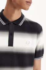 Fred Perry Gradient Stripe Men’s Polo Shirt Snow White | IRLAF3801