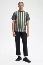 Fred Perry Gradient Stripe Men’s T-Shirt Field Green | SWTOG1903