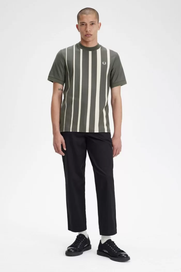 Fred Perry Gradient Stripe Men’s T-Shirt Field Green | SWTOG1903