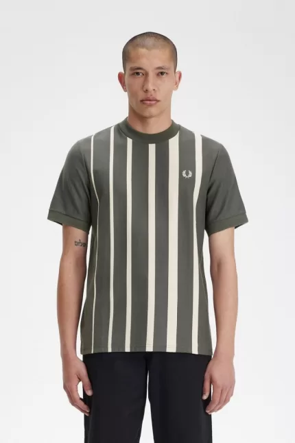 Fred Perry Gradient Stripe Men’s T-Shirt Field Green | SWTOG1903