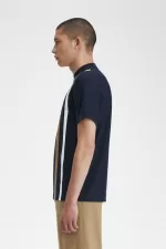 Fred Perry Gradient Stripe Men’s T-Shirt Navy | PSKGD8403