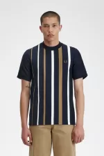 Fred Perry Gradient Stripe Men’s T-Shirt Navy | PSKGD8403