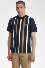 Fred Perry Gradient Stripe Men’s T-Shirt Navy | PSKGD8403