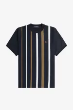 Fred Perry Gradient Stripe Men’s T-Shirt Navy | PSKGD8403