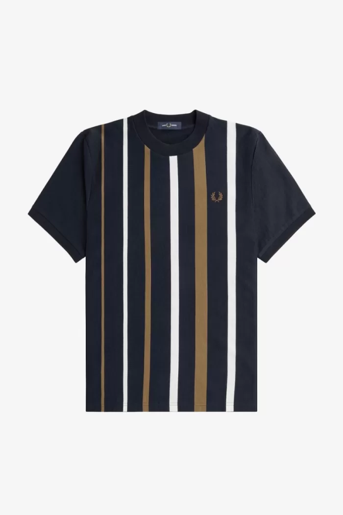 Fred Perry Gradient Stripe Men’s T-Shirt Navy | PSKGD8403