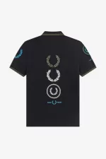 Fred Perry Graphic Branded Men’s Polo Shirt Black | XBADC6879