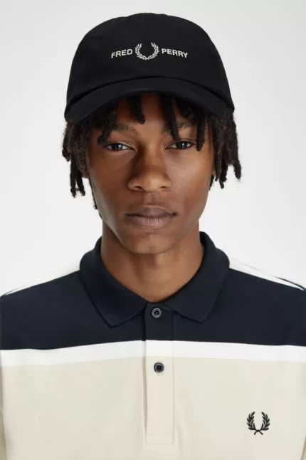 Fred Perry Graphic Branded Twill Men’s Caps Black Warm Grey | AOQSY1075