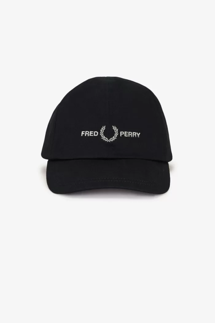 Fred Perry Graphic Branded Twill Men’s Caps Black Warm Grey | AOQSY1075