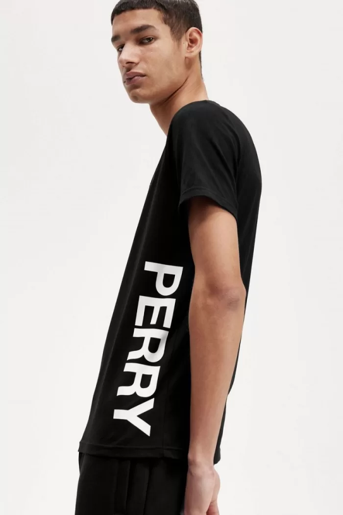 Fred Perry Graphic Branding Men’s T-Shirt Black | ADFSI4182