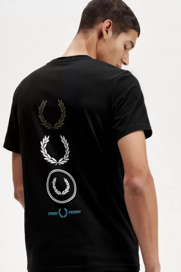 Fred Perry Graphic Branding Men’s T-Shirt Black | ADFSI4182