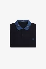 Fred Perry Graphic Collar Men’s Polo Shirt Navy | EHMRG2956