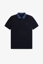 Fred Perry Graphic Collar Men’s Polo Shirt Navy | EHMRG2956