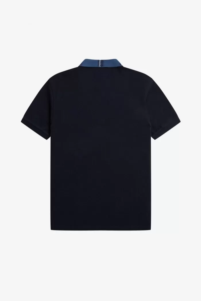 Fred Perry Graphic Collar Men’s Polo Shirt Navy | EHMRG2956