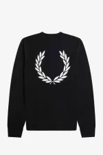 Fred Perry Graphic Laurel Wreath Men’s Jumper Black | IHLBP0234