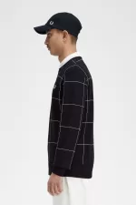 Fred Perry Grid Detail Men’s Sweatshirts Black | RJFDA5273