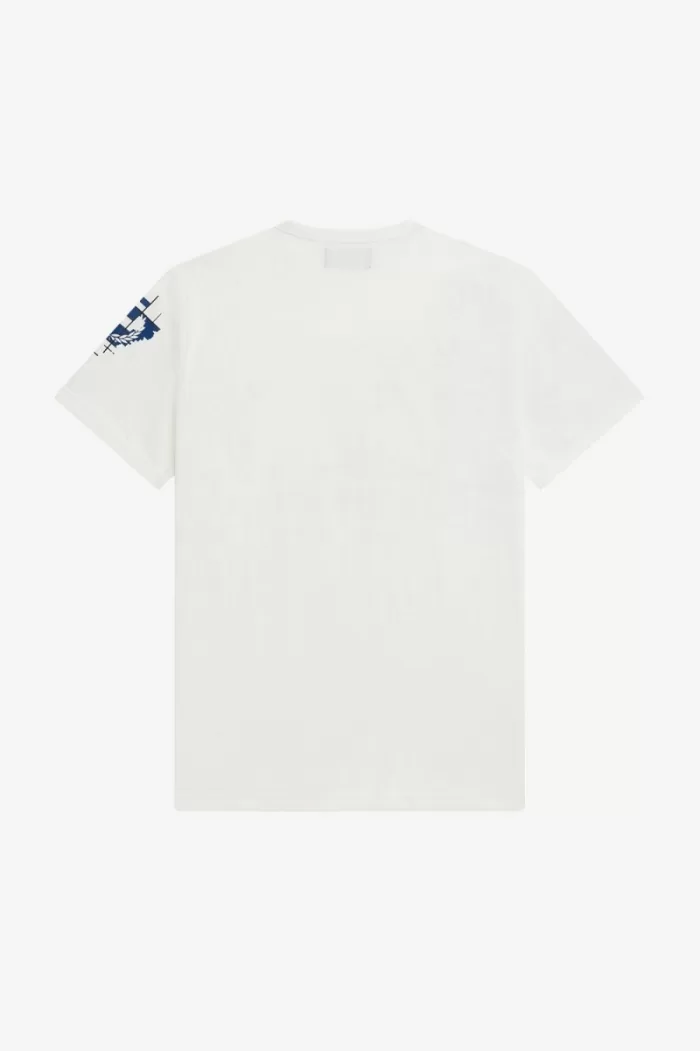 Fred Perry Grid Print Men’s T-Shirt Snow White | NCOWG1024