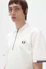 Fred Perry Half Zip Men’s Polo Shirt Beige | BOQYU3270