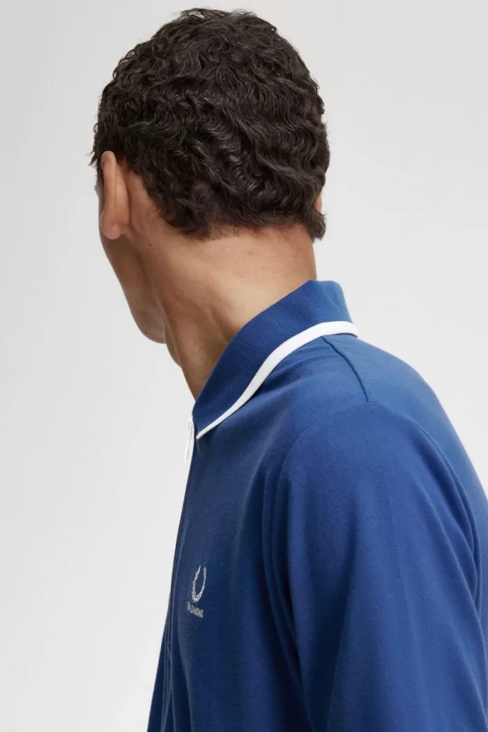 Fred Perry Half Zip Men’s Polo Shirt Royal Blue | SHNYM1947