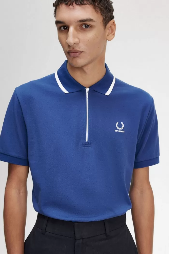 Fred Perry Half Zip Men’s Polo Shirt Royal Blue | SHNYM1947