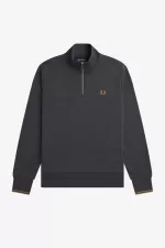 Fred Perry Half Zip Men’s Sweatshirts Anchor Grey Dark Coffee | POLXB5109