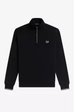 Fred Perry Half Zip Men’s Sweatshirts Black | LXZRO6421