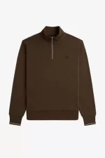 Fred Perry Half Zip Men’s Sweatshirts Burnt Tobacco | FZWOX2910