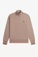 Fred Perry Half Zip Men’s Sweatshirts Dark Pink Black | DMXLP6579