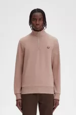 Fred Perry Half Zip Men’s Sweatshirts Dark Pink | SMKLT6203