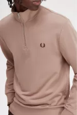 Fred Perry Half Zip Men’s Sweatshirts Dark Pink | SMKLT6203