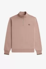 Fred Perry Half Zip Men’s Sweatshirts Dark Pink | SMKLT6203