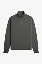 Fred Perry Half Zip Men’s Sweatshirts Field Green | UZROA6205