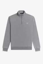 Fred Perry Half Zip Men’s Sweatshirts Grey | QORWK5897