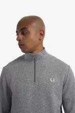 Fred Perry Half Zip Men’s Sweatshirts Grey | QORWK5897